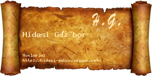 Hidasi Gábor névjegykártya